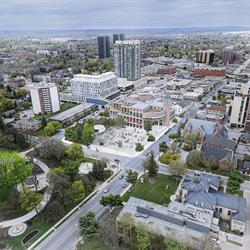 Bird’s-eye view of Ken Whillans Square